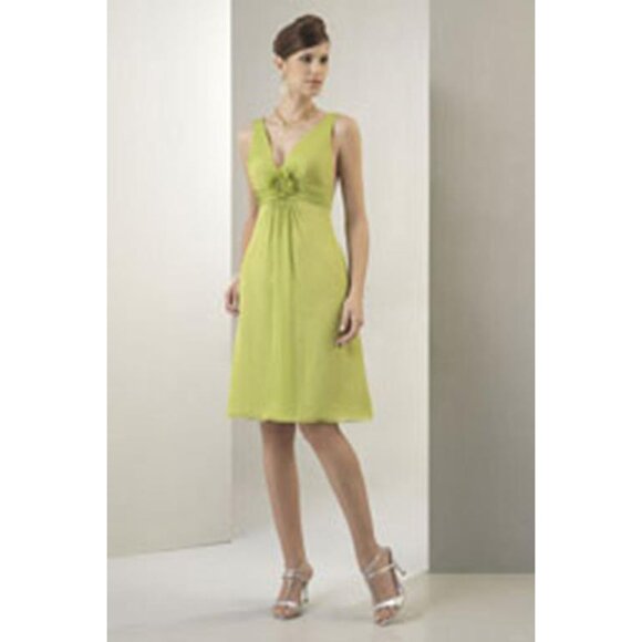 CHARTREUSE Short Bridesmaid Dress, Cruise Prom Formal Pageant, Lime Apple sz 2 - Picture 6 of 6